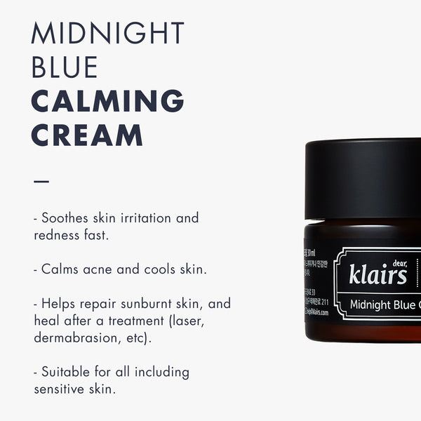 Dear, Klairs Midnight Blue Calming Cream (Pack Size:60ml)